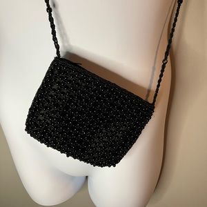 Black small crossbody evening bag